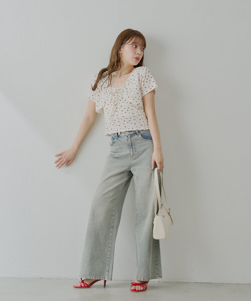 Chico（チコ）の「【SET ITEM】フラワーボレロ+タンクセット（Tシャツ/カットソー・レディース・ブラック/ライトベージュ/ブルー/ホワイト・FREE）」の17枚目の写真