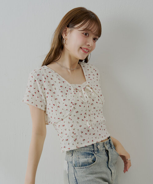 Chico（チコ）の「【SET ITEM】フラワーボレロ+タンクセット（Tシャツ/カットソー・レディース・ブラック/ライトベージュ/ブルー/ホワイト・FREE）」の18枚目の写真