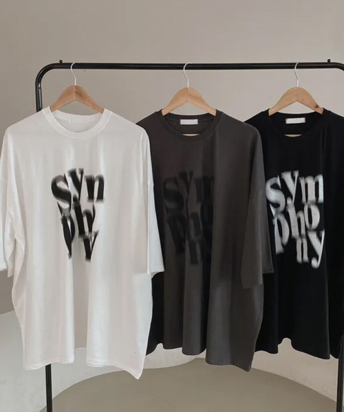 VIVID LADY（ビビッドレディー）の「文字プリント 半袖Tシャツ（Tシャツ/カットソー・レディース・アイボリー/ブラック/チャコールグレー・FREE）」の12枚目の写真