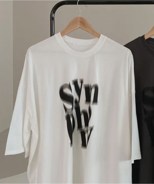 VIVID LADY（ビビッドレディー）の「文字プリント 半袖Tシャツ（Tシャツ/カットソー・レディース・アイボリー/ブラック/チャコールグレー・FREE）」の13枚目の写真