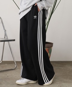 adidas スリーストライプス ワイドレッグ パンツ ブラウン adidas スリーストライプス ワイドレッグ パンツ ブラウン