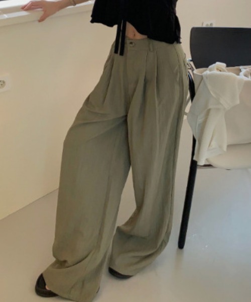 FREE STYLISTS(フリー スタイリスト)の「YUGA_YGMC High waist tuck wide pants(その他パンツ・レディース・グレー/カーキ・M/S)」の2枚目の写真