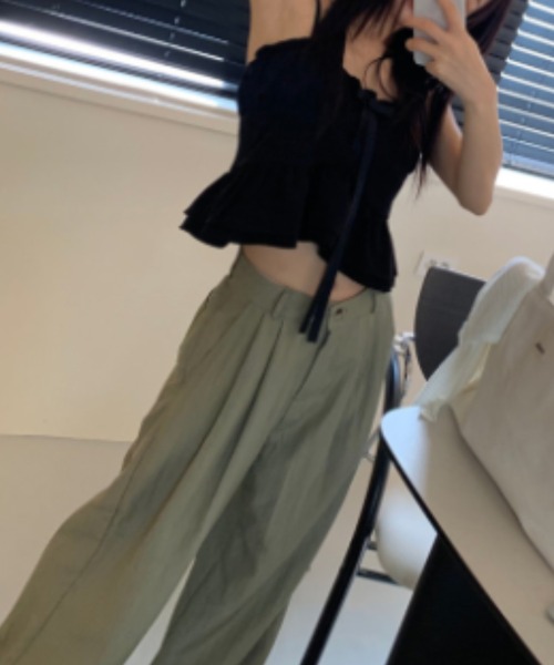FREE STYLISTS(フリー スタイリスト)の「YUGA_YGMC High waist tuck wide pants(その他パンツ・レディース・グレー/カーキ・M/S)」の15枚目の写真