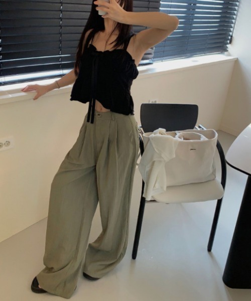 FREE STYLISTS(フリー スタイリスト)の「YUGA_YGMC High waist tuck wide pants(その他パンツ・レディース・グレー/カーキ・M/S)」の14枚目の写真