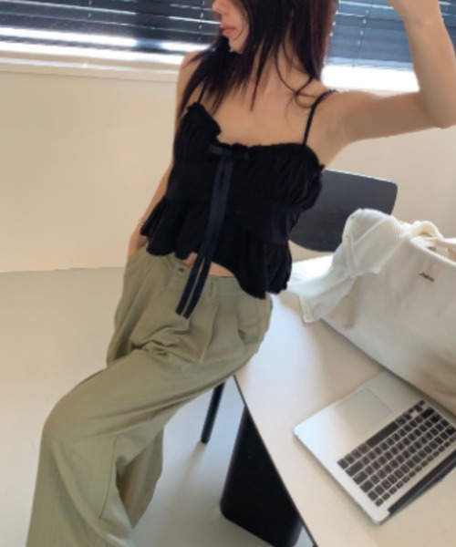 FREE STYLISTS(フリー スタイリスト)の「YUGA_YGMC High waist tuck wide pants(その他パンツ・レディース・グレー/カーキ・M/S)」の12枚目の写真