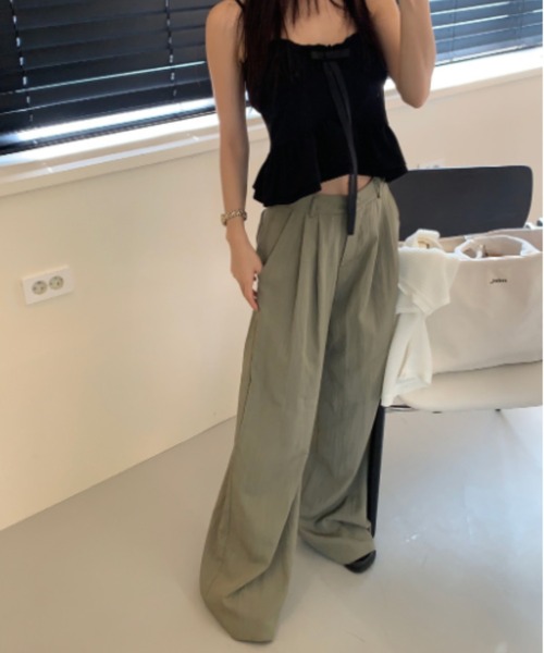 FREE STYLISTS(フリー スタイリスト)の「YUGA_YGMC High waist tuck wide pants(その他パンツ・レディース・グレー/カーキ・M/S)」の19枚目の写真