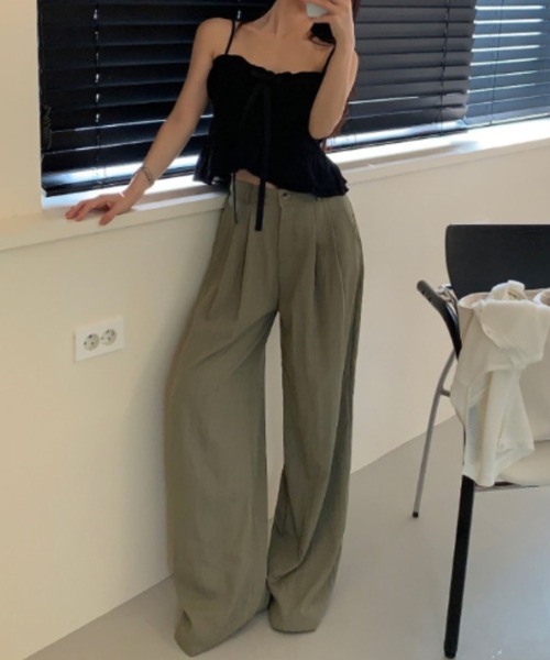 FREE STYLISTS(フリー スタイリスト)の「YUGA_YGMC High waist tuck wide pants(その他パンツ・レディース・グレー/カーキ・M/S)」の20枚目の写真