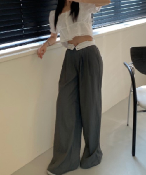 FREE STYLISTS(フリー スタイリスト)の「YUGA_YGMC High waist tuck wide pants(その他パンツ・レディース・グレー/カーキ・M/S)」の21枚目の写真
