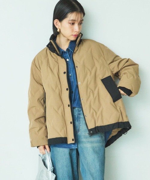 Doux archives(ドゥアルシーヴ)の「【新色追加】スタンドキルティングダウン(ダウンジャケット/コート・レディース・キャメル/ブラック/アイボリー/ホワイト×ブラック・FREE)」の18枚目の写真