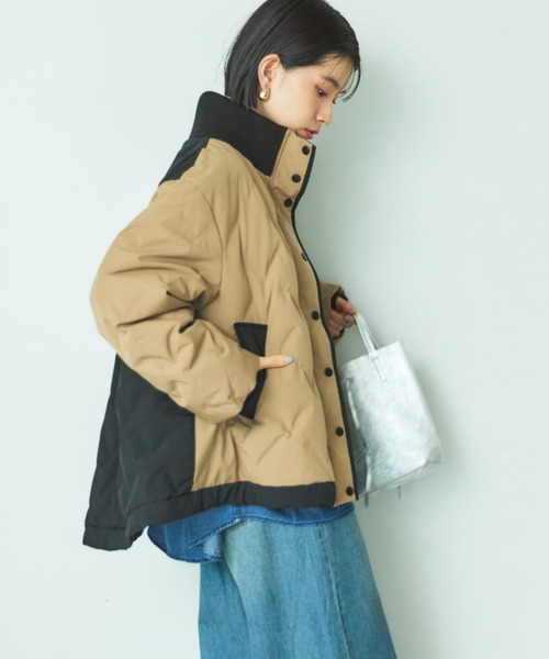 Doux archives(ドゥアルシーヴ)の「【新色追加】スタンドキルティングダウン(ダウンジャケット/コート・レディース・キャメル/ブラック/アイボリー/ホワイト×ブラック・FREE)」の22枚目の写真