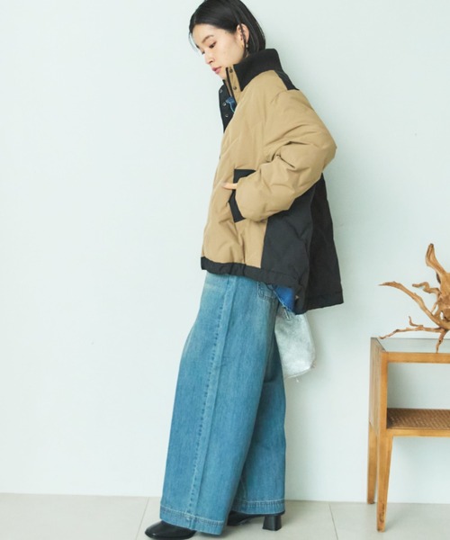 Doux archives(ドゥアルシーヴ)の「【新色追加】スタンドキルティングダウン(ダウンジャケット/コート・レディース・キャメル/ブラック/アイボリー/ホワイト×ブラック・FREE)」の8枚目の写真