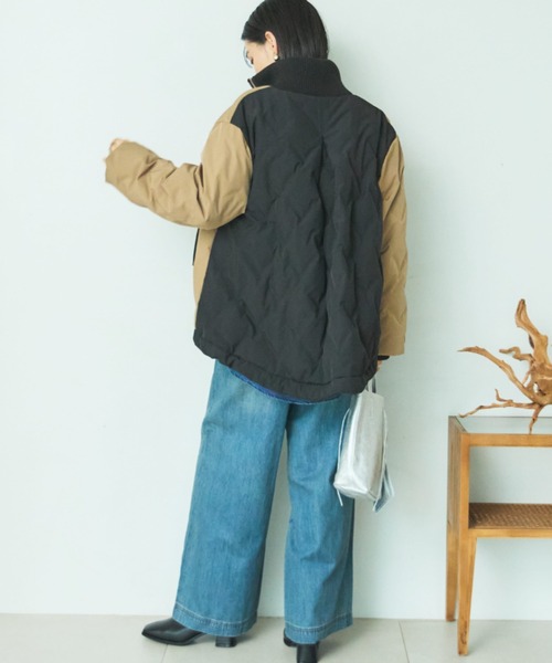 Doux archives(ドゥアルシーヴ)の「【新色追加】スタンドキルティングダウン(ダウンジャケット/コート・レディース・キャメル/ブラック/アイボリー/ホワイト×ブラック・FREE)」の10枚目の写真