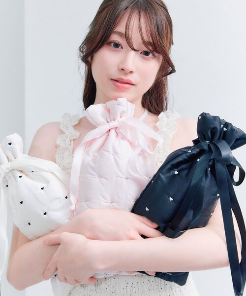 OLIVE des OLIVE（オリーブデオリーブ）の「【大容量】Aimerianejoie総柄刺繍入りペンライトケース（ポーチ・レディース・ピンク/アイボリー/ブラック・FREE）」の12枚目の写真