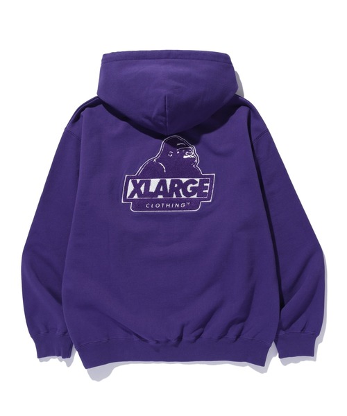 XLARGE ジップ パーカー XLARGE パーカー PIGMENT DYED EMBOSS LOGO ZIP HOODED SWEAT