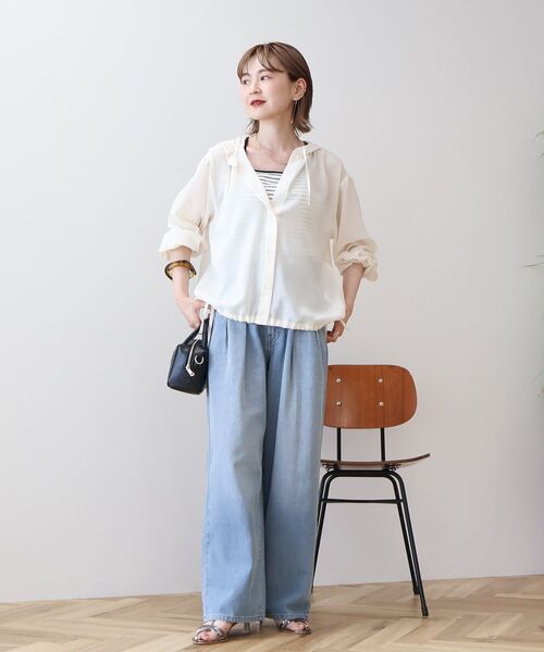 新品 タグ無し シアーフーディーシャツ ベージュ AMERICAN HOLIC｜シアーフーディーシャツ | Rakuten Fashion