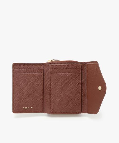 新品♡未使用　アニエス・ベー　プレッションウォレット レザー 三つ折りウォレット ava(TAW02－02)（財布）｜agnes b