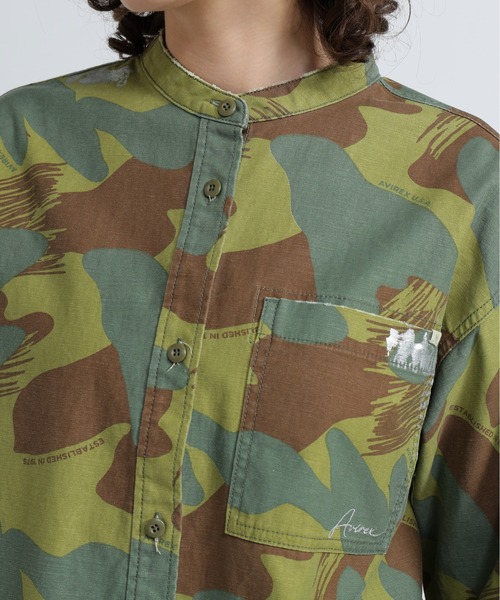AVIREX（アヴィレックス）の「CAMOUFLAGE SHORT SHIRTS/カモフラージュショートシャツ（シャツ/ブラウス・レディース・オリーブ/ブラック・F）」の9枚目の写真