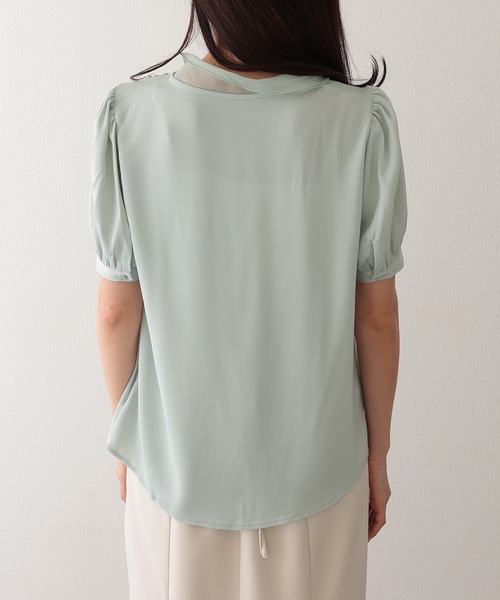 Lace Ladies(レースレディース)の「パール スカーフリング付き ボウタイ 半袖 ブラウス(シャツ/ブラウス・レディース・ピンク/ミント/アイボリー・M)」の15枚目の写真