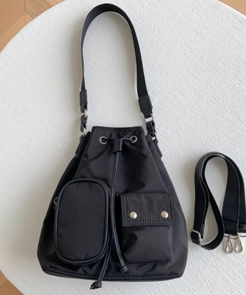 Miniministore(ミニミニストア)の「巾着ショルダーバッグ レディース 小さめ(ショルダーバッグ・レディース・アイボリー/ベージュ/グレー/カーキ/ブラック・FREE)」の10枚目の写真