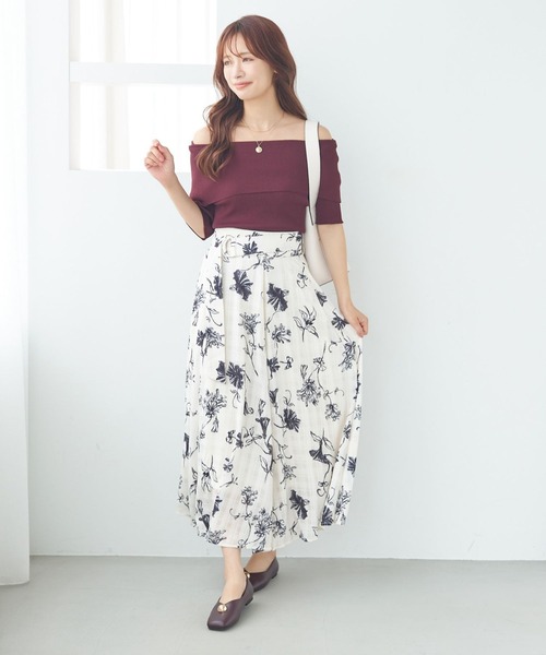 mysty woman(ミスティウーマン)の「アソートシアージャカードスカート 584707(スカート・レディース・ブラック系その他/アイボリー/ホワイト系その他/モカ・FREE)」の19枚目の写真