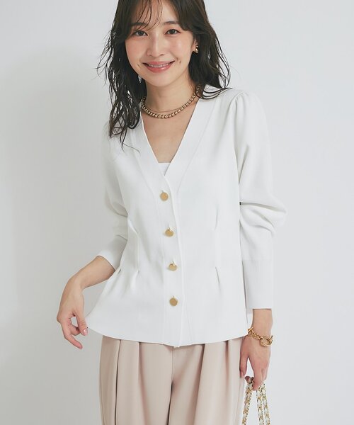 値下げ】La boutique BonBon Vネックペプラムカーディガン セール】Vネックペプラムカーディガン（カーディガン/ボレロ）｜La