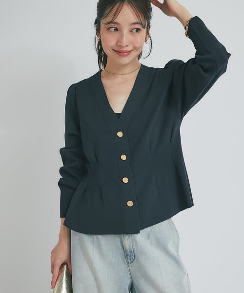 値下げ】La boutique BonBon Vネックペプラムカーディガン セール】Vネックペプラムカーディガン（カーディガン/ボレロ