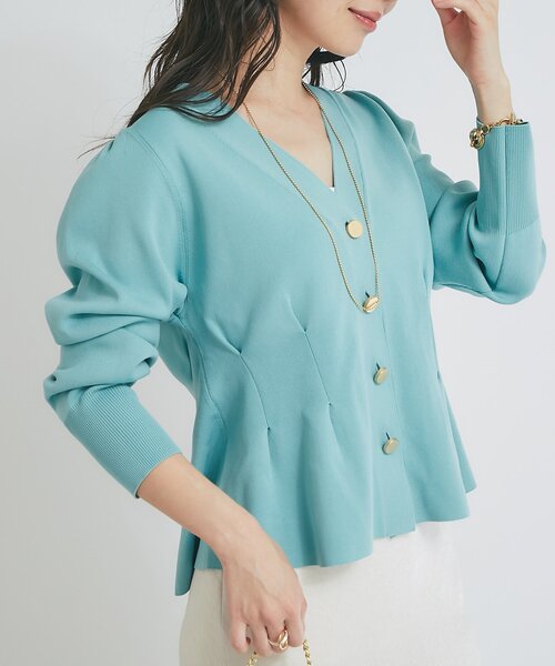 値下げ】La boutique BonBon Vネックペプラムカーディガン セール】Vネックペプラムカーディガン（カーディガン/ボレロ