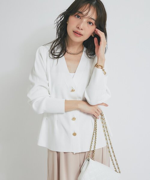 Vネックペプラムカーディガン（カーディガン/ボレロ）｜La