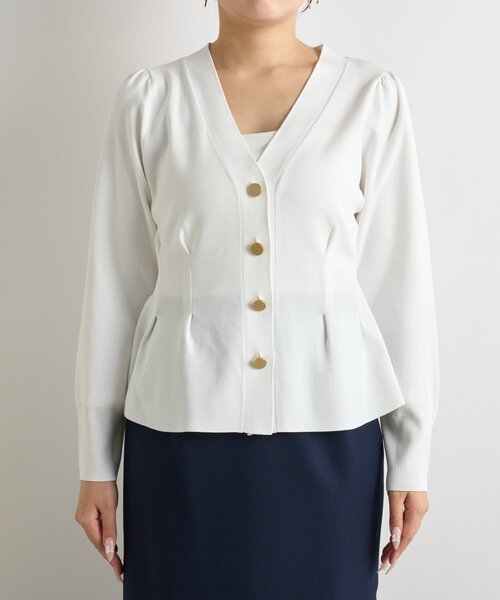 セール】Vネックペプラムカーディガン（カーディガン/ボレロ