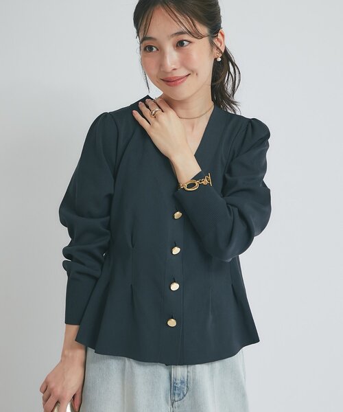 値下げ】La boutique BonBon Vネックペプラムカーディガン セール】Vネックペプラムカーディガン（カーディガン/ボレロ）｜La