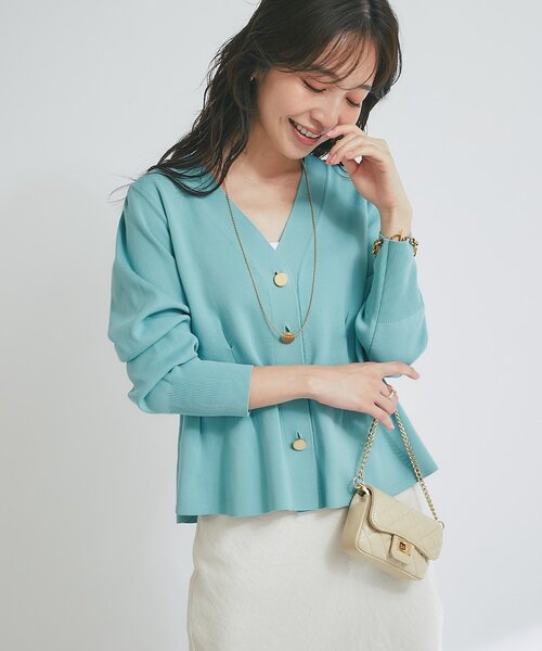 セール】Vネックペプラムカーディガン（カーディガン/ボレロ）｜La