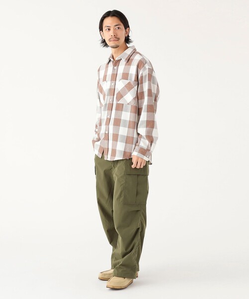 B:MING by BEAMS（ビーミングバイビームス）の「ユーズド ネルチェック シャツ（シャツ/ブラウス・メンズ・ブラウン/ブルー・S/M/L/XL）」の5枚目の写真