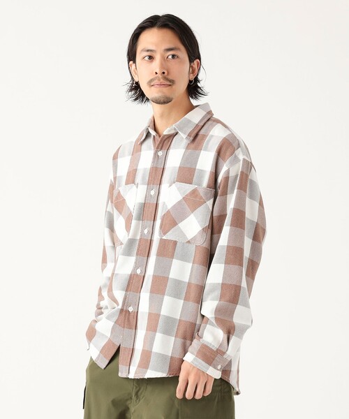 B:MING by BEAMS（ビーミングバイビームス）の「ユーズド ネルチェック シャツ（シャツ/ブラウス・メンズ・ブラウン/ブルー・S/M/L/XL）」の6枚目の写真