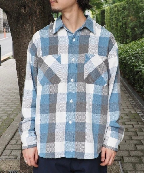 B:MING by BEAMS（ビーミングバイビームス）の「ユーズド ネルチェック シャツ（シャツ/ブラウス・メンズ・ブラウン/ブルー・S/M/L/XL）」の2枚目の写真