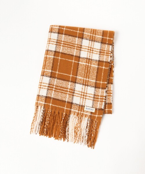 BEAMS BOY（ビームスボーイ）の「大判 チェック柄 ストール（マフラー・レディース・ネイビー/レッド/ブラウン・ONE SIZE）」の6枚目の写真