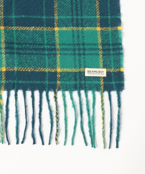 BEAMS BOY（ビームスボーイ）の「大判 チェック柄 ストール（マフラー・レディース・ネイビー/レッド/ブラウン・ONE SIZE）」の10枚目の写真