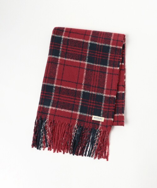 BEAMS BOY（ビームスボーイ）の「大判 チェック柄 ストール（マフラー・レディース・ネイビー/レッド/ブラウン・ONE SIZE）」の12枚目の写真