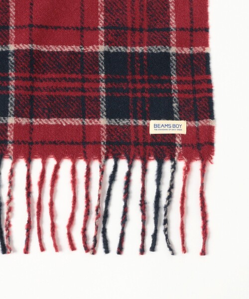 BEAMS BOY（ビームスボーイ）の「大判 チェック柄 ストール（マフラー・レディース・ネイビー/レッド/ブラウン・ONE SIZE）」の13枚目の写真
