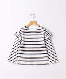 SHIPS | SHIPS KIDS:80~90cm/ボーダー フリル ロングスリーブ Tシャツ(Tシャツ/カットソー)