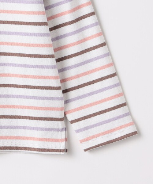 SHIPS（シップス）の「SHIPS KIDS:80～90cm/ボーダー フリル ロングスリーブ Tシャツ（Tシャツ/カットソー・キッズ・オフホワイト/ピンク・80/90）」の5枚目の写真