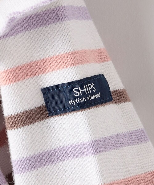 SHIPS（シップス）の「SHIPS KIDS:80～90cm/ボーダー フリル ロングスリーブ Tシャツ（Tシャツ/カットソー・キッズ・オフホワイト/ピンク・80/90）」の6枚目の写真