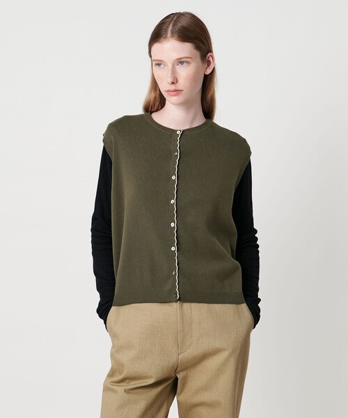 Steven Alan＞コットン カシミヤ ラッフル ニットベスト（ベスト