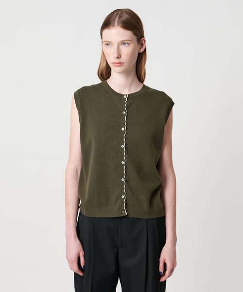 Steven Alan＞コットン カシミヤ ラッフル ニットベスト（ベスト