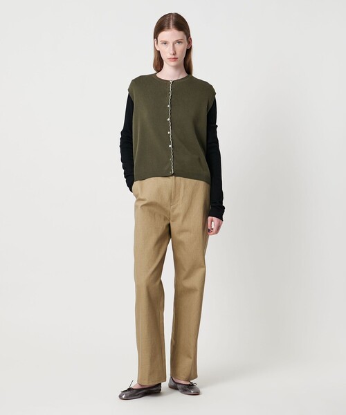 Steven Alan（スティーブンアラン）の「＜Steven Alan＞コットン カシミヤ ラッフル ニットベスト（ベスト・レディース・オリーブ/ネイビー・FREE）」の6枚目の写真