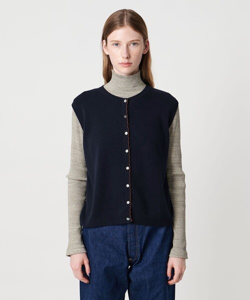 Steven Alan＞コットン カシミヤ ラッフル ニットベスト（ベスト