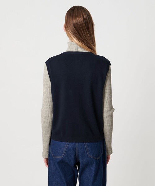 セール】＜Steven Alan＞コットン カシミヤ ラッフル ニットベスト