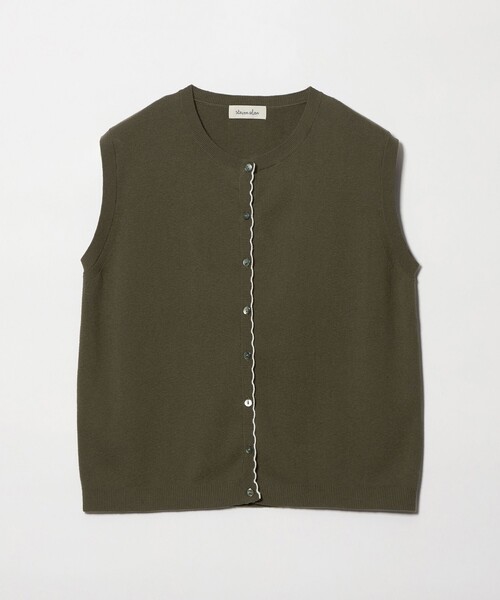 Steven Alan（スティーブンアラン）の「＜Steven Alan＞コットン カシミヤ ラッフル ニットベスト（ベスト・レディース・オリーブ/ネイビー・FREE）」の10枚目の写真