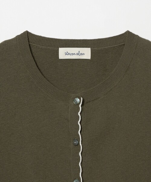 Steven Alan（スティーブンアラン）の「＜Steven Alan＞コットン カシミヤ ラッフル ニットベスト（ベスト・レディース・オリーブ/ネイビー・FREE）」の12枚目の写真