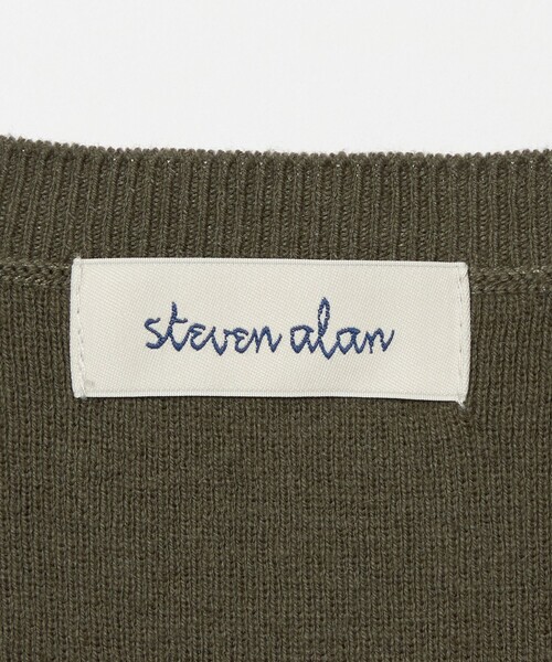 Steven Alan（スティーブンアラン）の「＜Steven Alan＞コットン カシミヤ ラッフル ニットベスト（ベスト・レディース・オリーブ/ネイビー・FREE）」の15枚目の写真