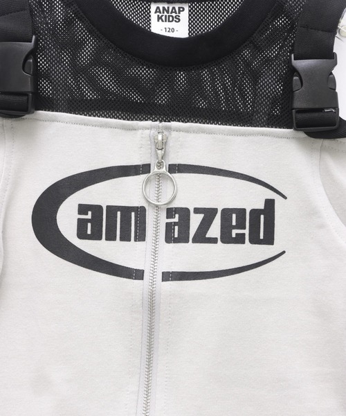 ANAP kids（アナップキッズ）の「ベルトデザイン肩あきジップトップス【ジュニアお揃い】（Tシャツ/カットソー・キッズ・ブラック/ライトグレー・130cm/120cm）」の18枚目の写真